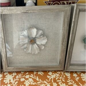3 Beautiful picture frames. Nice piece for a hallway or a powder room.